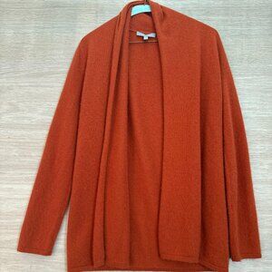 Neiman Marcus Cashmere Collection 100% Cashmere Burnt Orange Open Cardigan Small